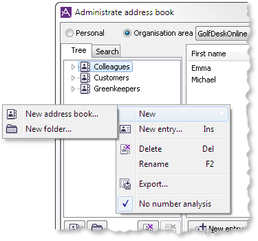 Administrate address book B