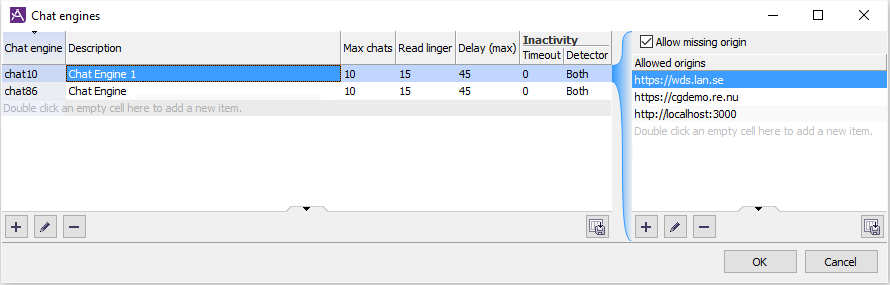 The chat engines window in a single tenant system The chat engines window in a single tenant system